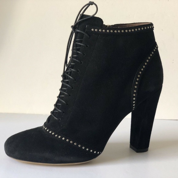 Tabitha Simmons Shoes - TABITHA SIMMONS BLACK SUEDE LEATHER STUDDED BOOTIE